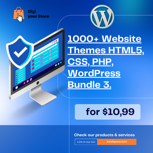 1000+ Website Themes HTML5, CSS, PHP, WordPress Bundle 3