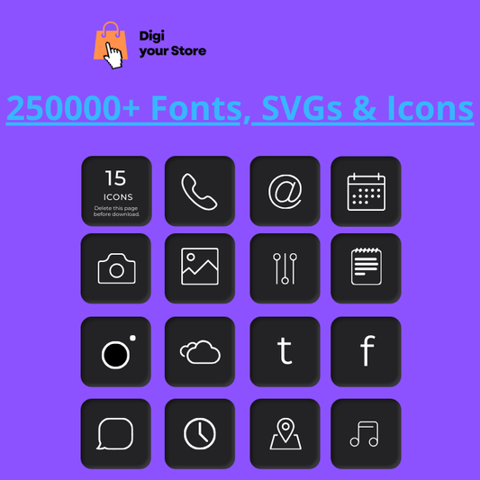 250,000+ Fonts, SVGs & Icons