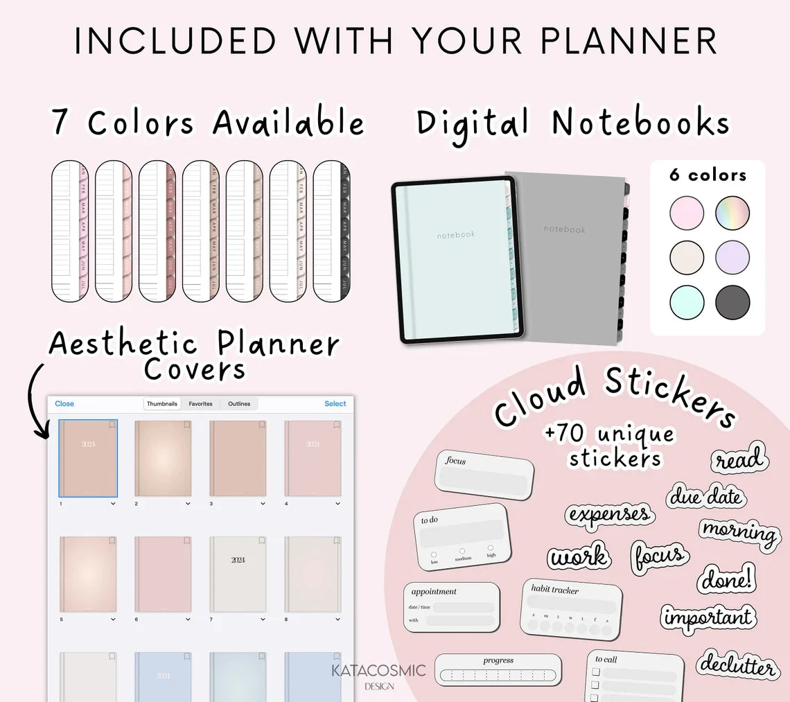 This digital planner, GoodNotes Planner,Daily Planner,Weekly Planner,Notability Planner,iPad Planner,Apple Google Plan