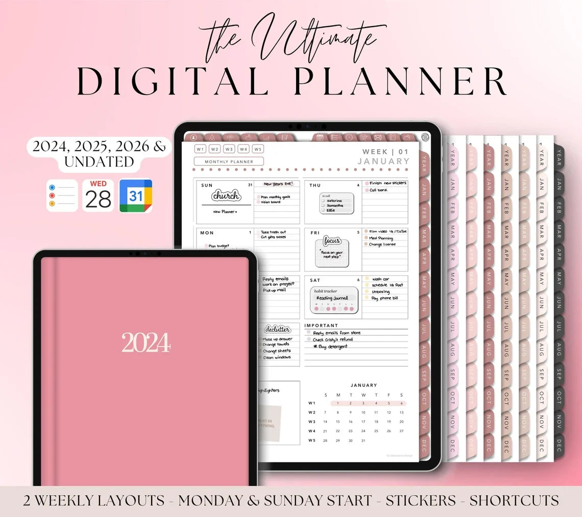 This digital planner, GoodNotes Planner,Daily Planner,Weekly Planner,Notability Planner,iPad Planner,Apple Google Plan